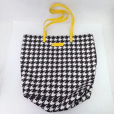 Vera Bradley Houndstooth Tote Yellow Shoulder Straps Hand Bag Carry All • $16.49