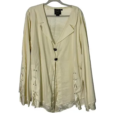 Funhouse NYC Blazer Womens 3X Peasant Jacket Tunic Lace Up Top Medieval Costume • $49.99