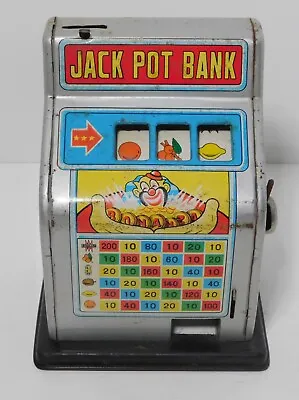 Vintage OKP Taiwan Tin/Metal Jack Pot Bank Slot Machine • $15