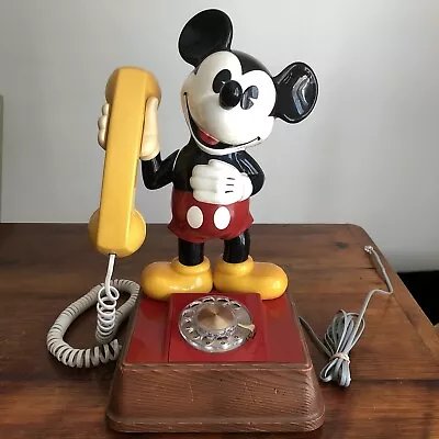 Vtg Mickey Mouse Phone Rotary Dial Telephone 1976 Disney Collectible DOESNT WORK • $50