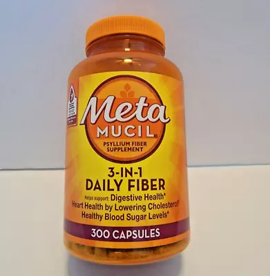 Metamucil Fiber 3-in-1 Psyllium Capsule Fiber Supplement 300Ct Exp 10/26 • $25.10