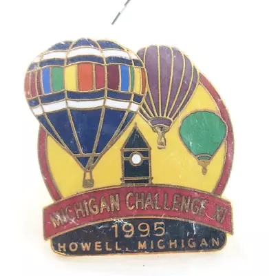 1995 Howell Michigan Challenge Balloonfest XI Hot Air Balloons Pin MI Souvenir • $13.49