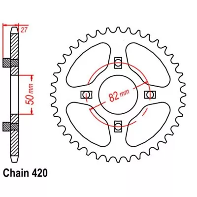 MTX Standard Rear Sprocket 44T For Honda XR75 1973-1978 • $39.58