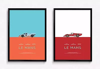 Le Mans / Porsche / Ferrari / Print Poster Illustration Art • £15.99