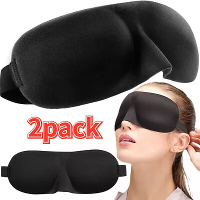 2 Pack Travel 3D Eye Mask Sleep Soft Padded Shade Cover Rest Relax Blindfold • $4.59