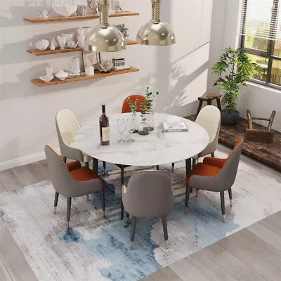 Premium Free-Extendable Dining Table Marble Kitchen Table Round Restaurant Table • $719.92