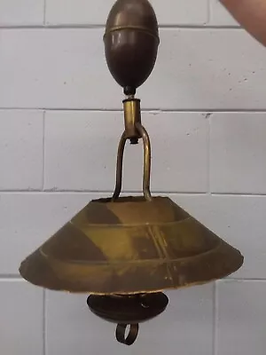 Vintage Copper Lamp Hanging Light Retractable Cord MCM • $57