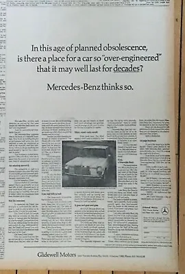 1969 Newspaper Ad For Mercedes-Benz 280SL - Performance Plus Comfort • $5.95