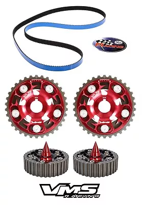 Red Vms Cam Gears + Gates Racing Timing Belt + Spiked Bolts Honda Prelude H23 • $224.95