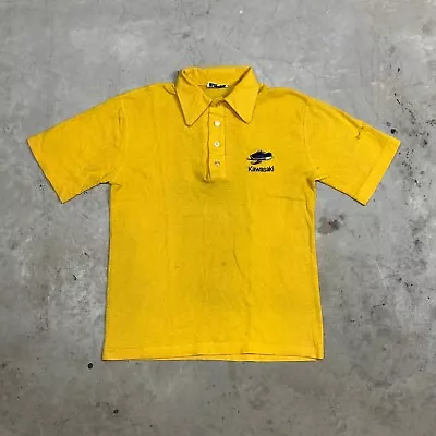 Vintage Kawasaki Work Shirt Single Stitch Yellow T-Shirt • $25