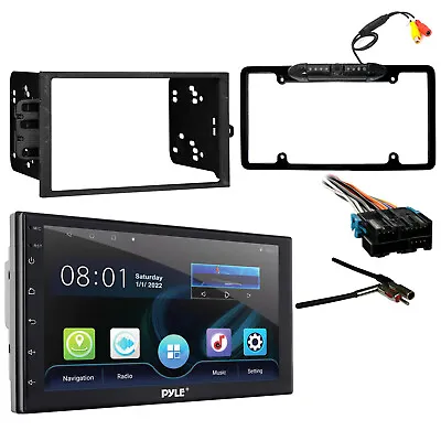 Double Din Bluetooth Stereo Radio Install Kit Harness Antenna Backup Camera • $179.99