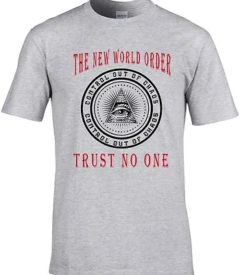 £12.95 • Buy New World Order T-Shirt Men's Illuminati Conspiracy Political T-Shirt Bilderberg