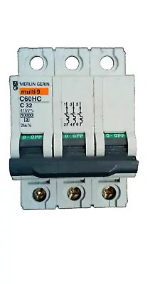 Merlin Gerin  Multi9 C60hc C 32 Three Phase Mcb • £3.99