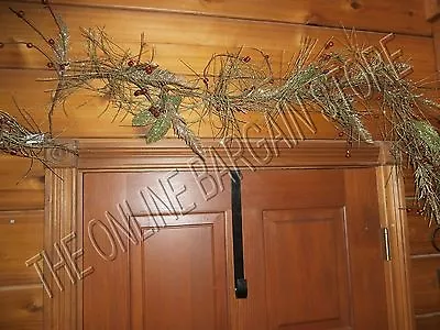 Christmas Holiday Glitter Berry Twig Leaf Mantle Garland Gold Green Red 60  • $27.99