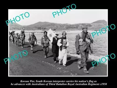 OLD POSTCARD SIZE PHOTO OF KOREAN WAR THE AUSTRALIAN 3rd BATTALION C1950 • £4.36