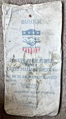 Vintage Original BULGUR United States Of America USA Flour Sack  • $19.99