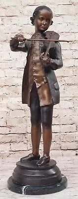 Home Office Décor: Collett Mozart Violin Bronze Statue Hot Cast Deal NR • $349