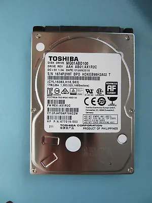 Toshiba 1TB SATA 2.5  HDD MQ01ABD100 AAH AB01/ AX1R2C May 2016 Philippines • £59.95