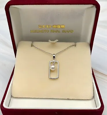 MIKIMOTO Akoya White Pearl 6mm Necklace Silver 925 With Box Chain Pendant Japan • $144.15