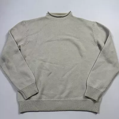 Hugo Boss Mens Sweater Roll Neck Fisherman Virgin Wool Made In Italy Beige Sz 52 • $45