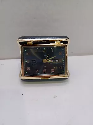 Vtg RARE JAPAN  DESK TRAVELING ALARM DATE DAY MONTH MECHANICAL CLOCK  ELGIN  H2 • $45.62