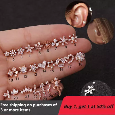 Tragus Helix Cartilage Bars Stud Ear Piercing Screw In Earrings Labret Monroe • $3.99