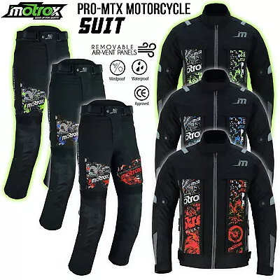 Motorcycle Race Suit Cordura Motorbike Jacket Trousers Armoured 100% Waterproof • £89.99