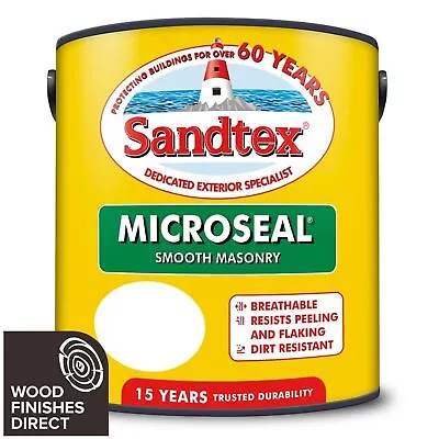 Sandtex Microseal Ultra Smooth Exterior Masonry Paint - All Colours & Sizes UK • £23.09