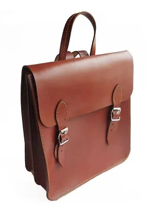 Leather Backpack In BROWN Color Veggie Tanned Leather Backpack Double Division • $89