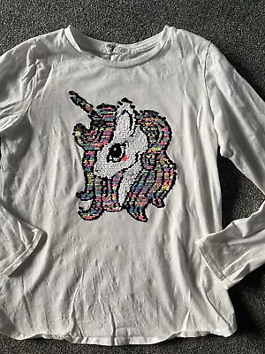 H&M Sequin Unicorn Long Sleeve Top 9-10 Years  • £3