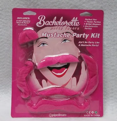Pink Mustache Party 6 Shapes Bachelorette Self Adhesive Cosplay Costume Panther • $10.49