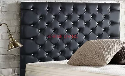 £56.69 • Buy Headboard Black Faux Leather Chesterfield 36  - Small Double King Super King