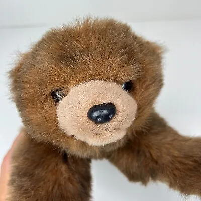 90's Vintage Brown Bear Plush Baby Paws Ty Retired Stuffed Animal Toy Laying 12  • $11.45