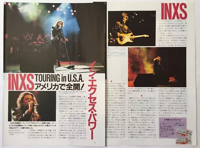 INXS TOUR IN USA Michael Hutchence 1986 CLIPPINGS JAPAN MAGAZINE RS 3M 3PAGE • $6.98