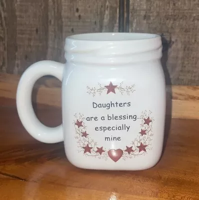 MOM SENTIMENT MASON JAR Mug Cup W/ Heart Star Gift Mothers Mothers Day Gift Idea • $9.99