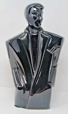 Black Porcelain Bust Modernist Art Deco Man Lindsey B Balkweill Style 14  Tall • $38.50
