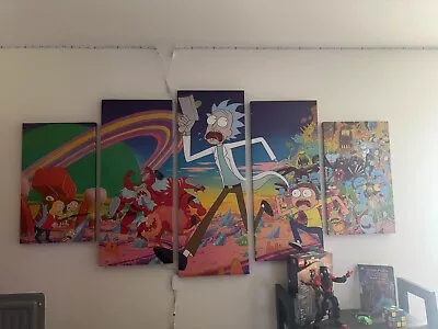 Rick N' Morty Wall Art 5 Piece Canvas No Flaws • $100