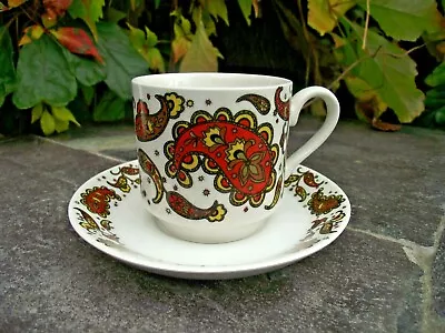 Vtg Retro 1960s Midwinter Jessie Tait Baroque Paisley Pattern Cup & Saucer • £7