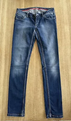 Kate Moss Topshop Dark Indigo Wash Blue Stretch Skinny Jeans W30 L32 Low Rise • £39