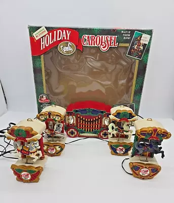 Vtg Electronic Animated Horse Musical Carousel Lighted Plays 21 Christmas Songs • $43.95