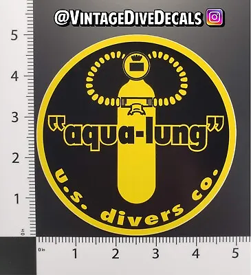 Aqua-Lung U.S. Divers Co. Diving Decal Sticker Repro 6mil UV Vinyl 5  Die Cut • $5.75
