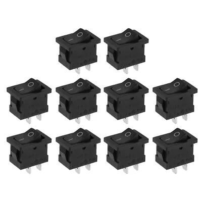 10x Rocker Switch Switches 2-Pin Black On/Off Small Mini 3A 12V-250V DC 1/2 3/4 • $7.95