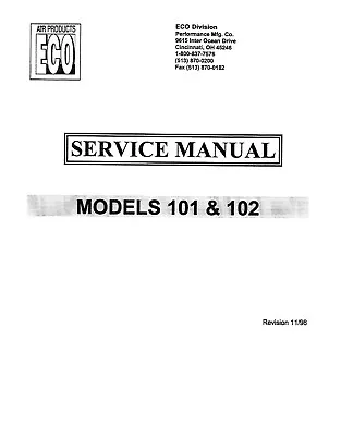 ECO Tireflator Models 101 & 102 Air Meter Repair And Service Manual • $7.95