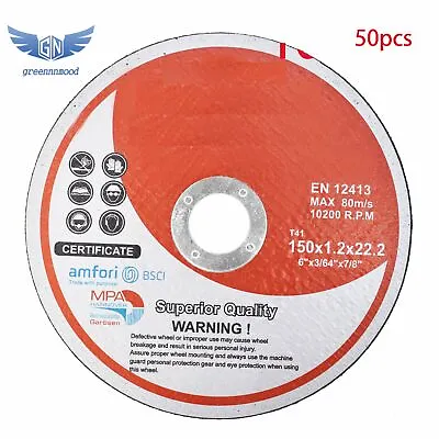 50Pcs 6 X.045 X7/8  Cut-off Wheel - Metal & Stainless Steel Cutting Discs • $32.58