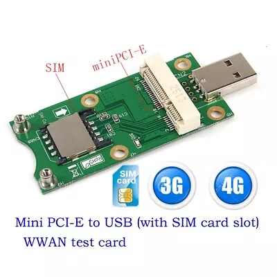 Mini Wireless PCI-E To USB Adapter With SIM Card Slot For 3G 4G WWAN/LTE Module • $10
