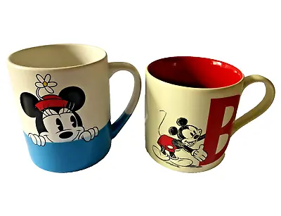 Disneyland Paris Mickey & Minnie Mouse Ceramic Coffee Tea Mug Set Collectible • £7.99