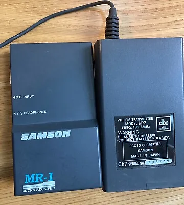 Samson MR-1 Micro-Receiver & ST-2 VHF FM Transmitter W/ Sony Mic - Channel 7 • $49.99