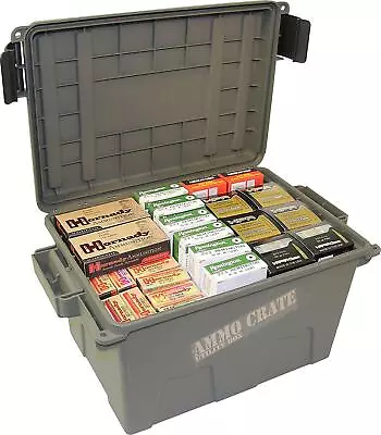 Military Ammo Crate Stackable Utility Caliber Bulk Storage Box MTM ACR7-18 GREEN • $26.95