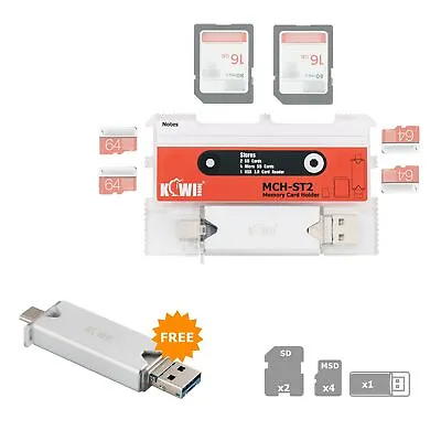 JJC Ultra Slim Memory Card Holder Storage For 2 SD Cards+4 MSD Cards+Card Reader • $11.99