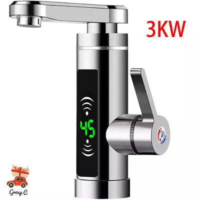 3000W Instant Electric Faucet Kitchen Bathroom Hot Water Heater Digital Display • £33.06